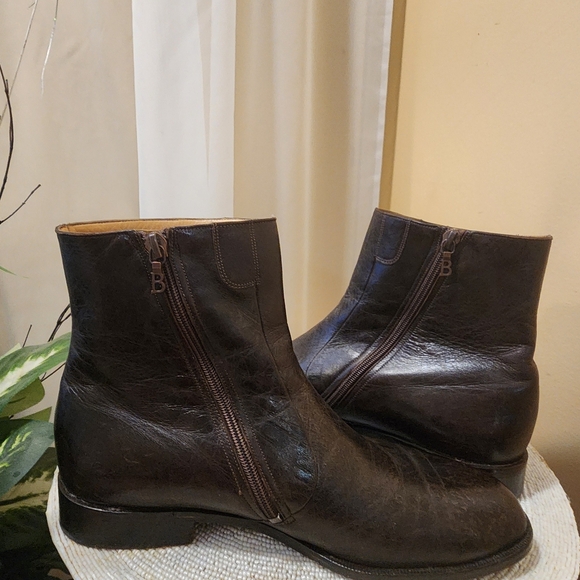 Bally Lexus Parawet Zip Ankle Boots Brown Leather Made in Switzerland Men's 8 D. - Picture 4 of 9